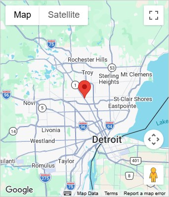 Map to 28223 Woodward Avenue Berkley, MI 48072