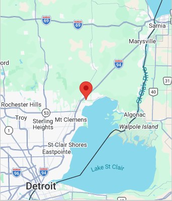 Map to 31101 23 Mile Road Chesterfield Twp, MI 48047