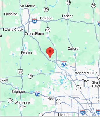 Map to 9811 Dixie Highway Clarkston, MI 48348