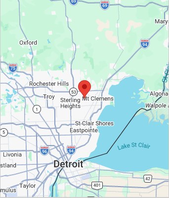 Map to 40791 Garfield Road Clinton Twp, MI 48038