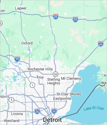 Map to 55172 Van Dyke Avenue Shelby Twp, MI 48316