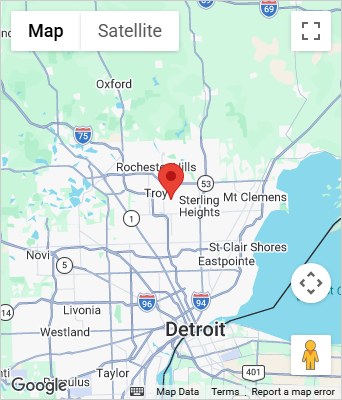Map to 4952 John R Road Troy, MI 48085