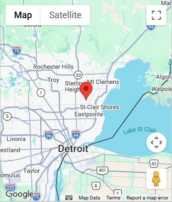 Map to 15090 13 Mile Road Warren, MI 48088